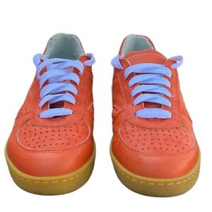 Andia Fora/ Lactae Hevea Italian Leather Low Top Orange‎ Sneaker, Size 39/6